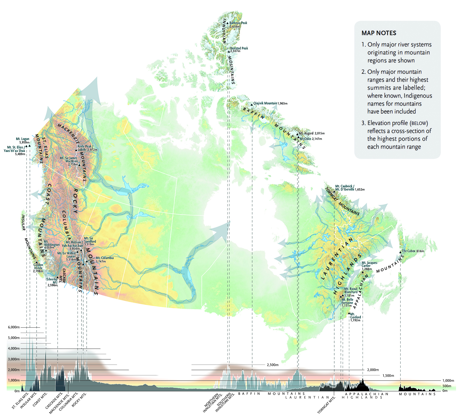 mountain range map pnw canada cascadea