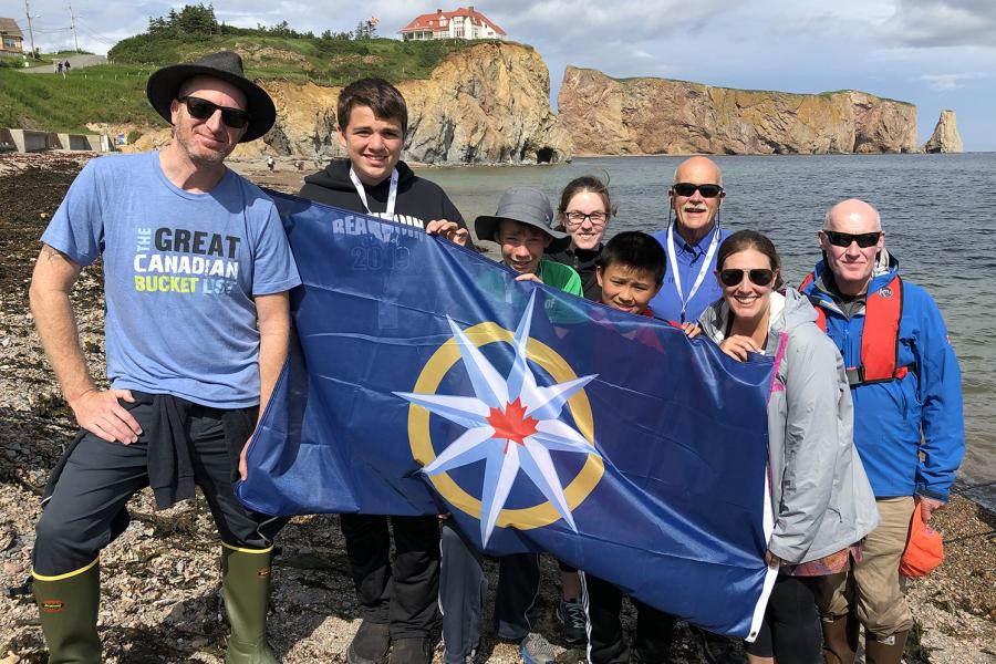 Fellows of the royal canadian geographical society and canadian geographic challenge winners at perce, quebec