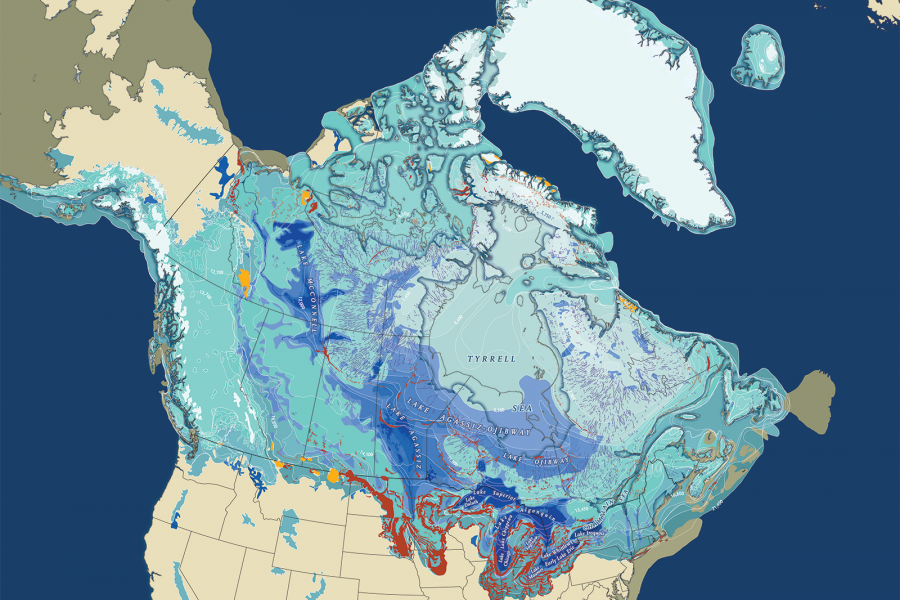 Map of North American glaciation